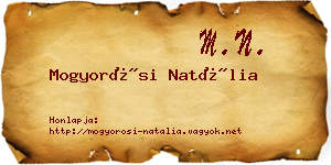 Mogyorósi Natália névjegykártya